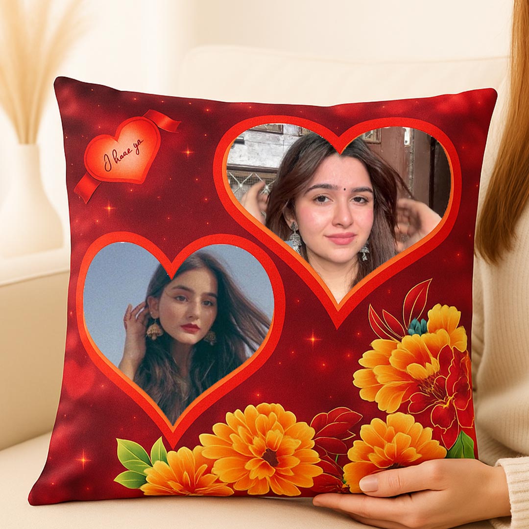 Personalized Photo Cushion with Heart Design | Love Craft Gifts