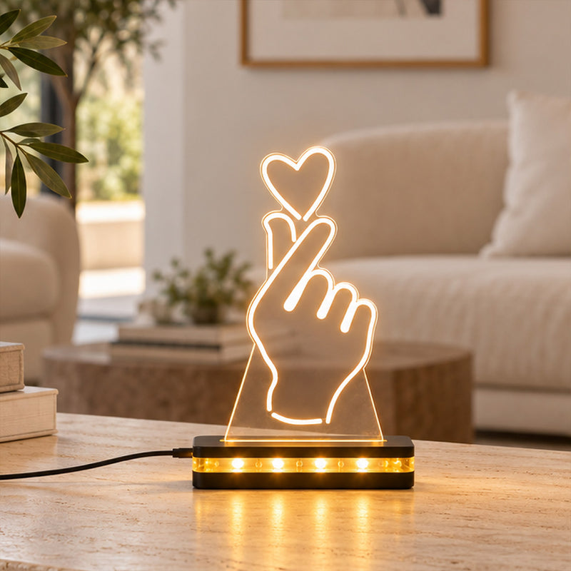 Love Hand Gesture LED Acrylic Lamp | Couple Gift | Love Craft Gifts™