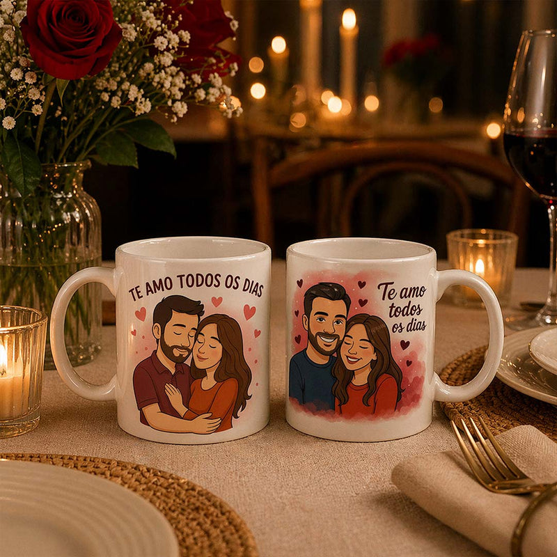 Love Theme Ceramic Mug Set | Couple Gift for Anniversary & Valentine’s Day | Love Craft Gifts™