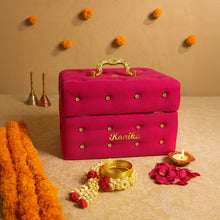 Personalized Velvet Bangle Box - Hot Pink