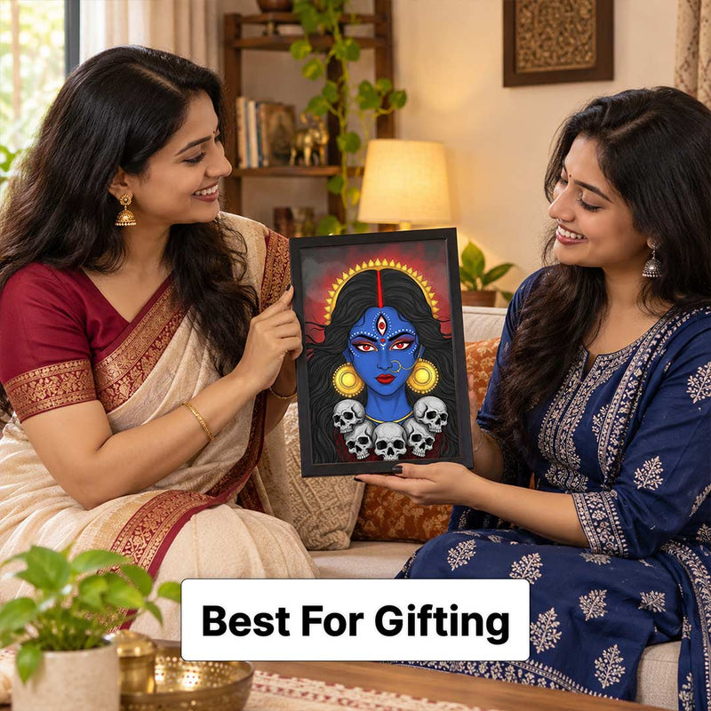 Maa Kali Wall Frame for Pooja Room | Devotional Artwork | Love Craft Gifts™