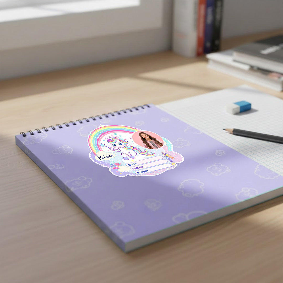 Personalized Rainbow Unicorn Magic Kids Name Slips (2x3 Inch, 28 Stickers) – Custom Name & Photo School Labels | Love Craft Gifts