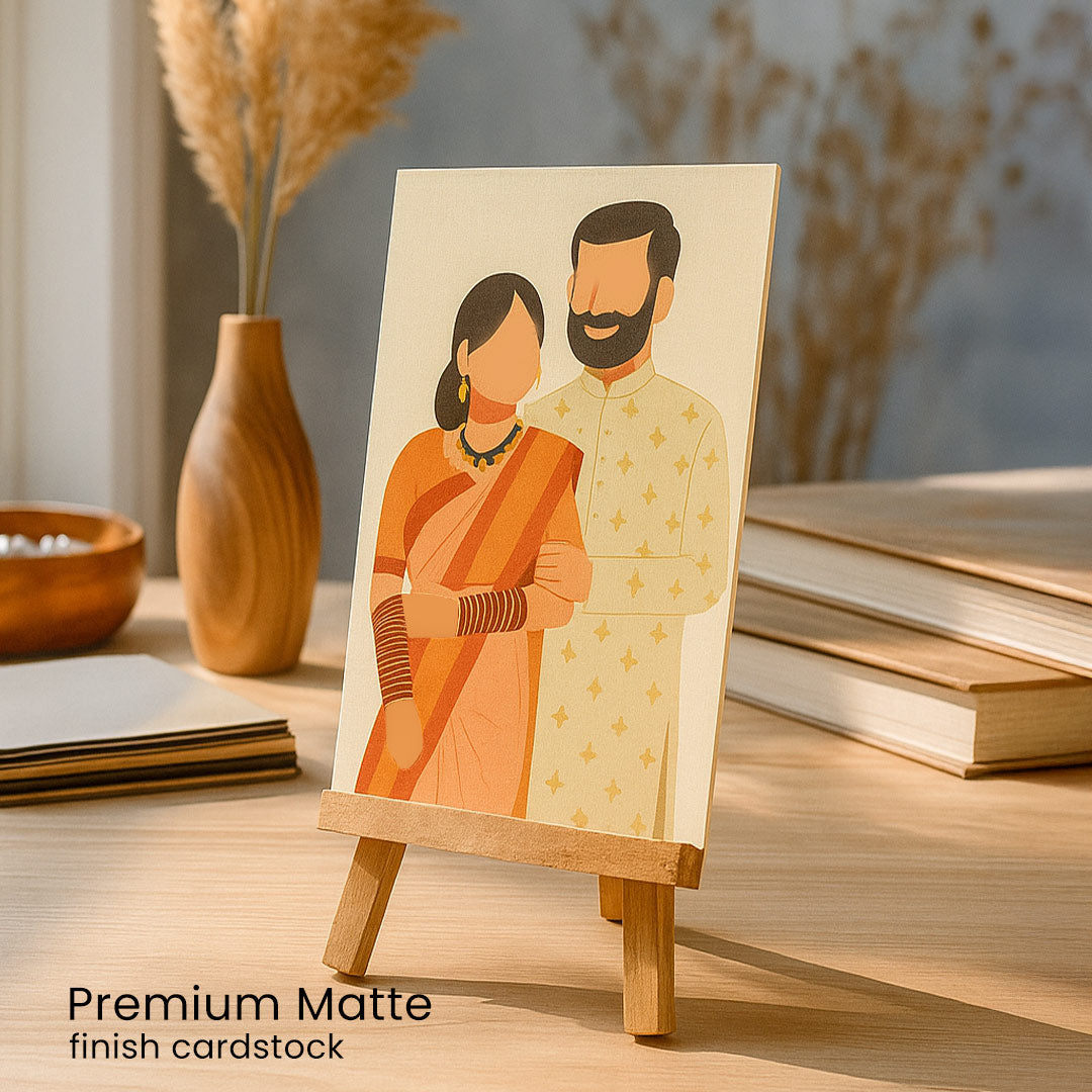 Custom Wedding Couple Acrylic Illustration – 4x6" | Love Craft Gifts