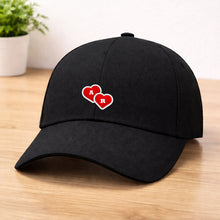 Personalized Couple Printed Black Caps- Set of 2
