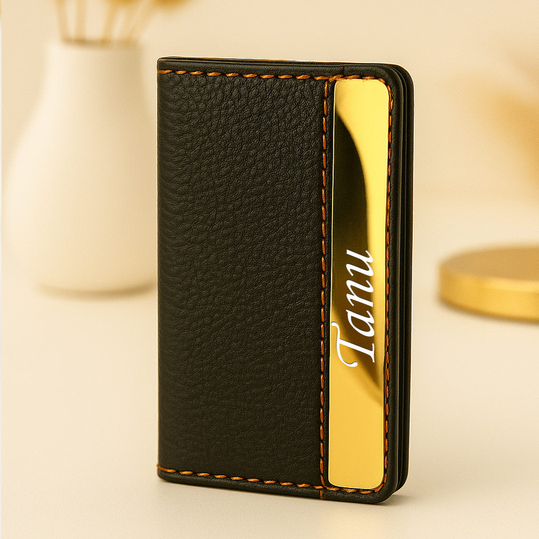Premium Personalized Leather Business Card Holder | Love Craft Gifts
