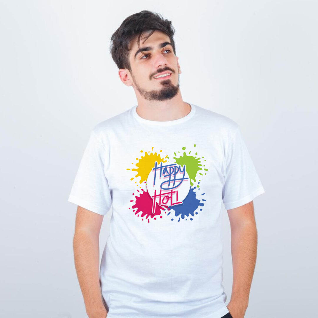 Men wear Happy Holi T-Shirt