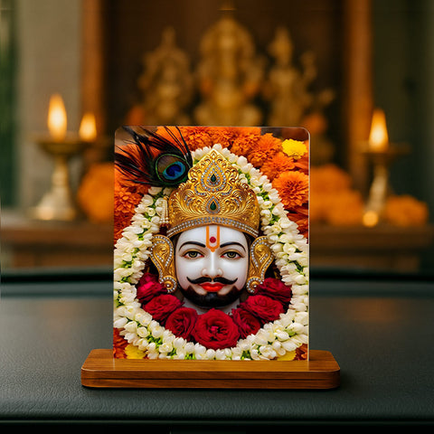 Khatu Shyam Ji Acrylic Car Dashboard Stand-2.5×3.5"