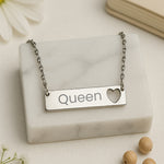 Custom Name Bar Necklace with Heart Cutout – Personalized Gift Jewelry | Love Craft Gifts