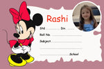 Minnie Cartoon Personalised  Notebook Name Slips | Love Craft Gifts| 