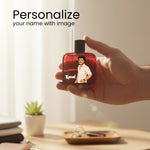 Customized Wild Stone Perfume Bouquet – With Name & Illustrated Photo | Premium Gift Bouquet