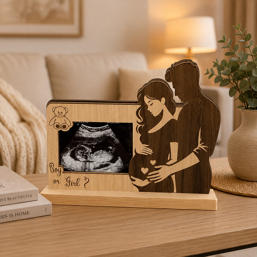 Mom & Dad-to-Be Ultrasound Photo Stand | Personalized Pregnancy Keepsake for Expecting Parents