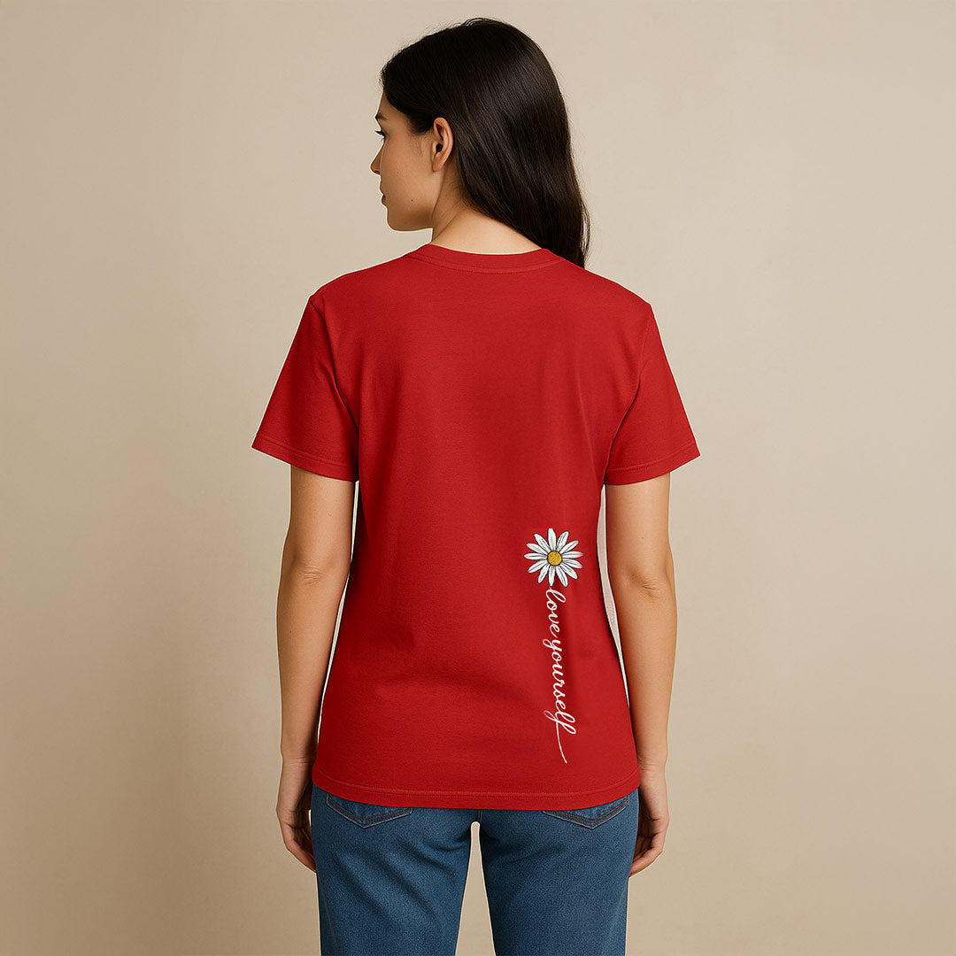 Love Yourself Daisy T-Shirt – Minimal Floral Self-Love Tee | Love Craft Gifts
