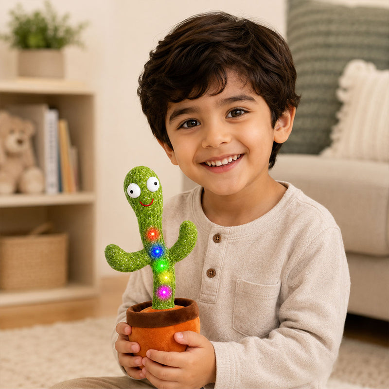 Personalized Dancing Talking Cactus Toy for Kids & Babies | Rechargeable Singing Mimic Recording Plush Toy Gift for Boys & Girls | Love Craft Gifts™
