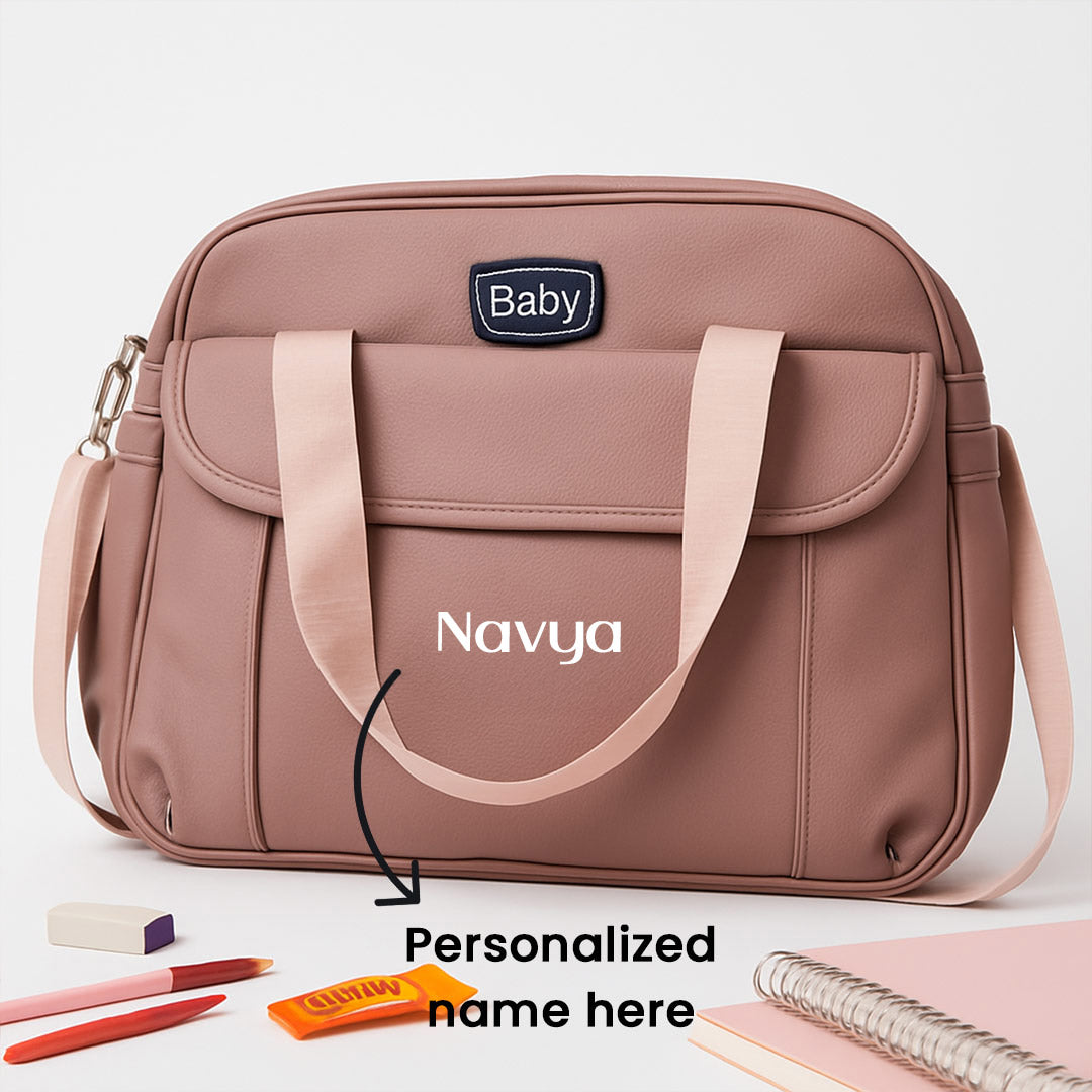 Personalized Baby Essentials Organizer Bag – Pink | Love Craft Gifts