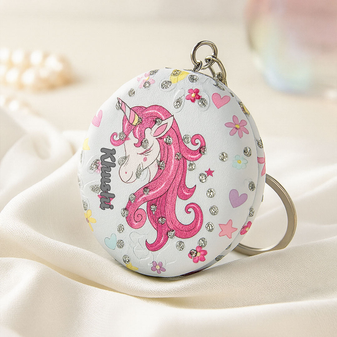 Personalized Unicorn Mirror Keychain