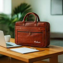 Personalized Brown Laptop Bag for Office