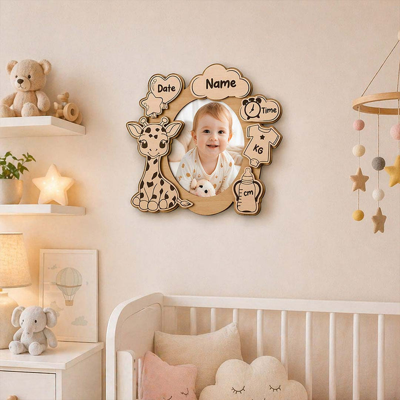 Newborn Birth Details Wooden Frame 8×12" | Gift for New Parents | Love Craft Gifts™