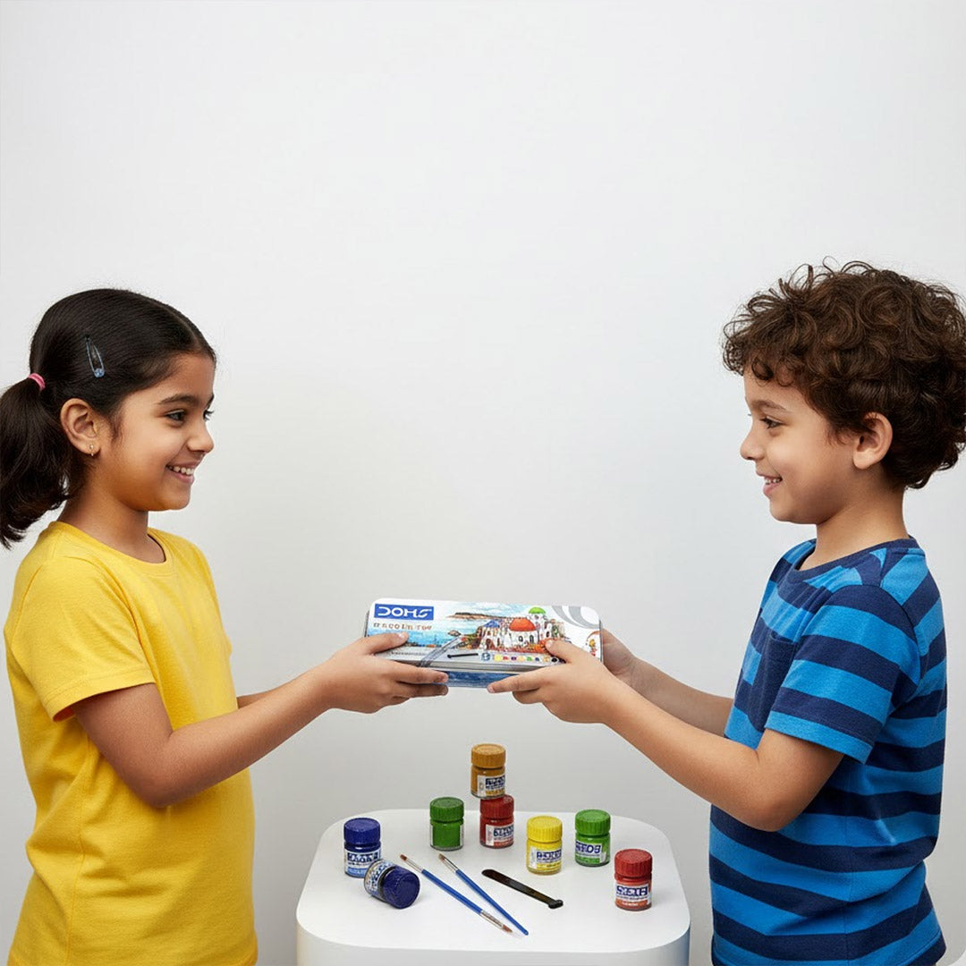 Doms 12 Shades Poster Colours – Personalized Name Art Kit for Kids | Love Craft Gifts