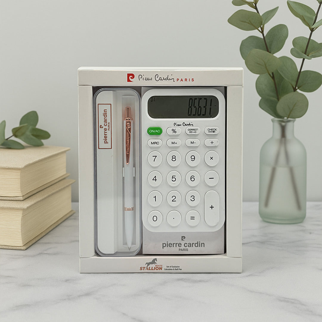 Pierre Cardin Calculator & Ball Pen Gift Set | Love Craft Gifts
