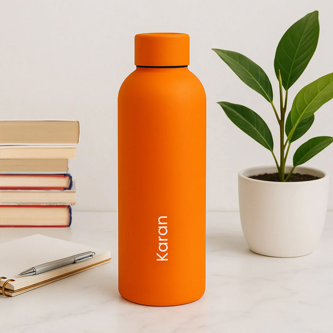 Personalized Orange Gift Set – Custom Diary, Red Pen & Bottle Combo in Premium Box | Love Craft Gifts