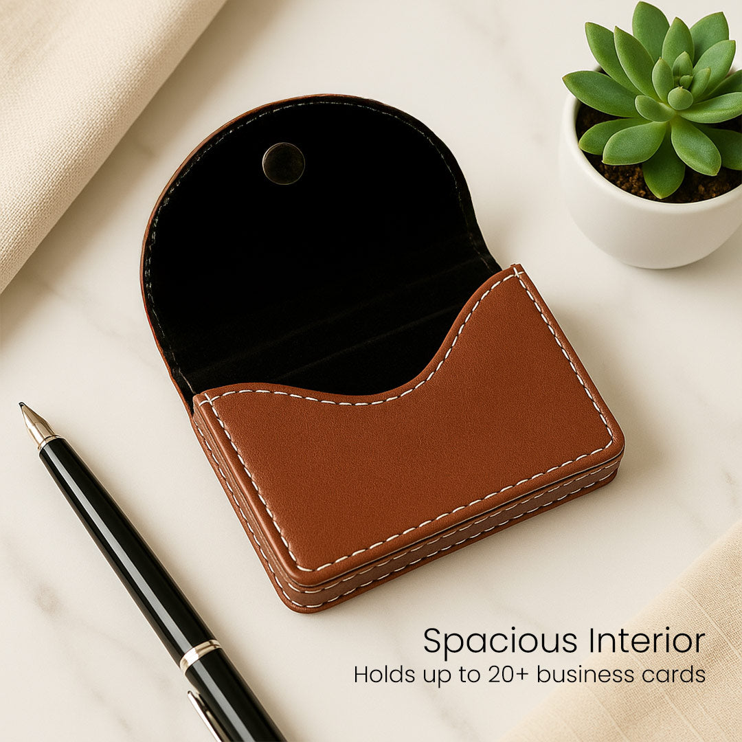 Premium Personalized Leather Card Holder – Elegant Business Card Case | Love Craft Gifts