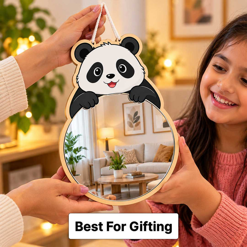 Panda Shape Reflective Acrylic Wall Decor 9x14" for Kids Room | Love Craft Gifts™