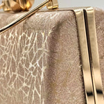 Personalized Luxe Bronze Floral Clutch with Crystal Lock | Love Craft Gifts