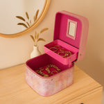 Pink Starry Leatherette Jewellery Storage Box with Name Personalization | Love Craft Gifts