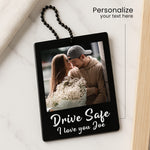 Personalized Car Hanger with Photo & Text – 3x2.5 inch Black Acrylic Tag | Love Craft Gifts