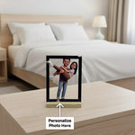Personalized 3D Couple Photo Frame – Custom Cartoon Style Photo Table Frame (6×8 Inch) | Love Craft Gifts