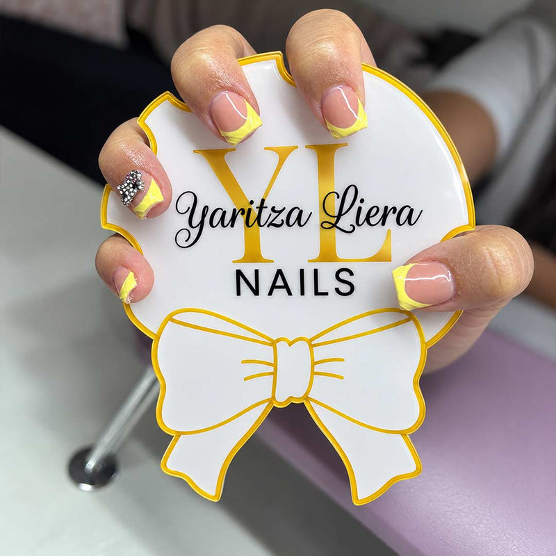 Personalized Acrylic Nail Tech Name Disc 4x4" | Custom Salon Branding Gift for Nail Artists | Love Craft Gifts™