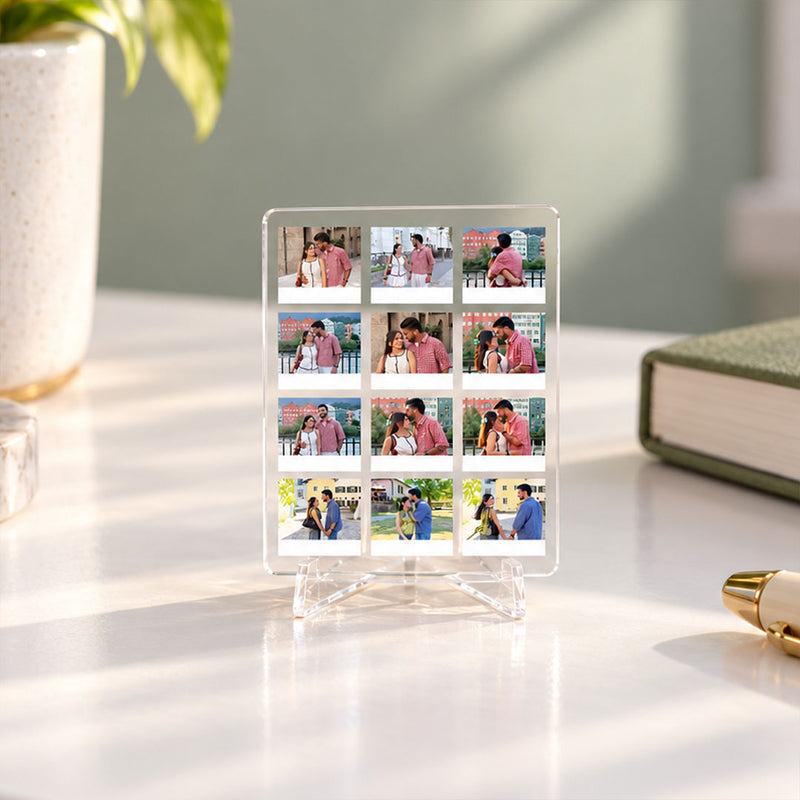 Personalized Acrylic Photo Collage Stand 3x4" with 12 Memories | Love Craft Gifts™