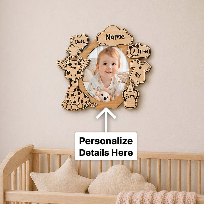 Personalized Baby Memory Wall Frame | Custom Birth Stats & Photo | Love Craft Gifts™