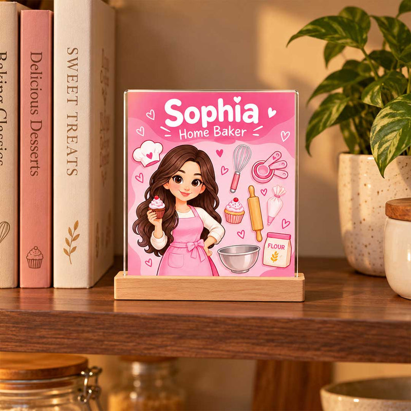 Personalized Baker Desk Decor 6x8" with Custom Name | Love Craft Gifts™