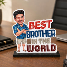Personalized Best Brother Cartoon Photo Table Stand 6x8"| Raksha Bandhan & Birthday Gift for Brother | Love Craft Gifts™