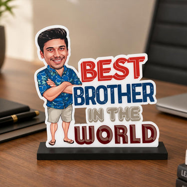 Personalized Best Brother Cartoon Photo Table Stand 6x8" | Love Craft Gifts™