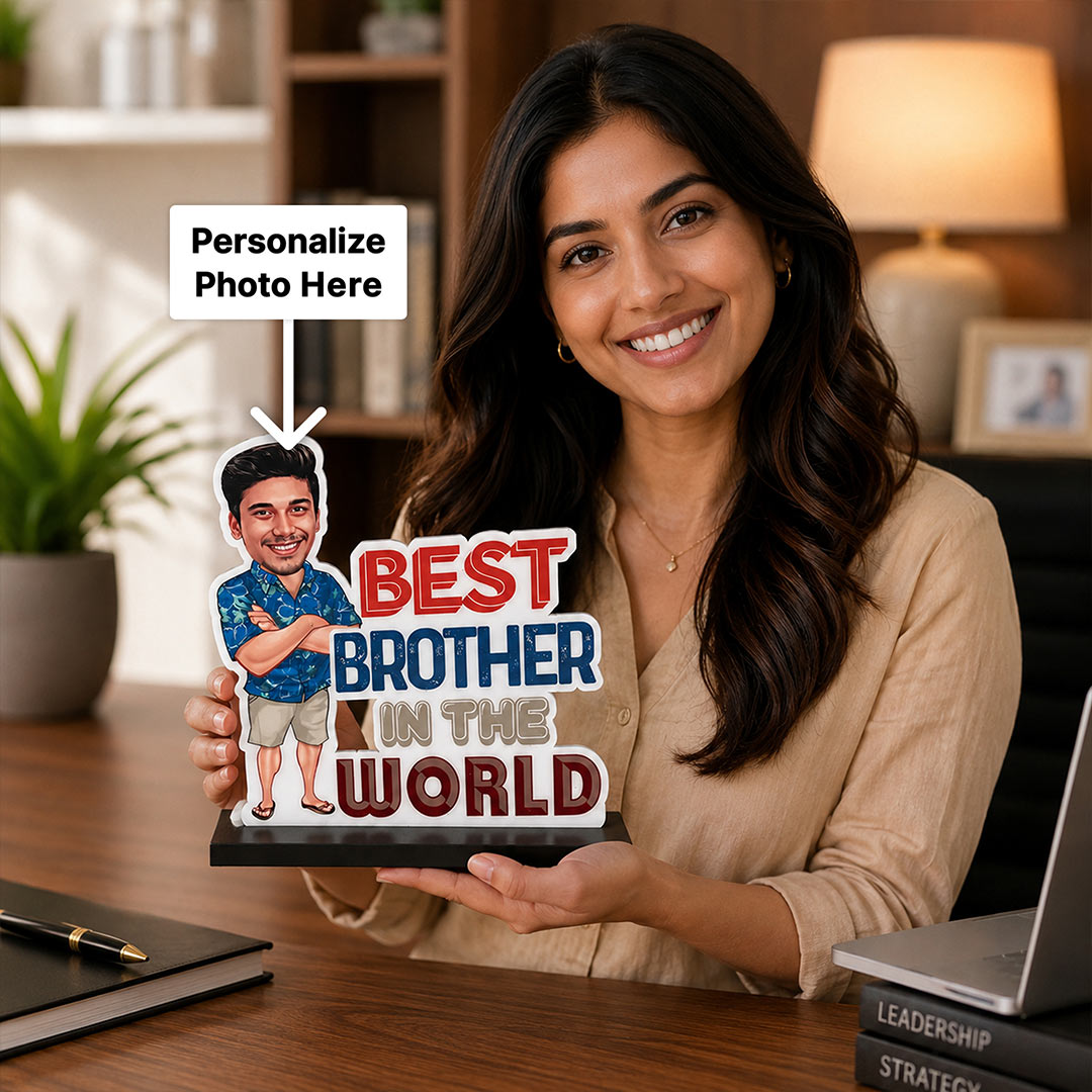 Personalized Brother Caricature Stand 6x8" | Custom Photo Gift for Brother