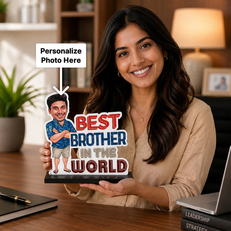 Personalized Brother Caricature Stand 6x8" | Custom Photo Gift for Brother