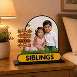 Personalized Brother & Sister Photo and Name Table Stand | Love Craft Gifts™