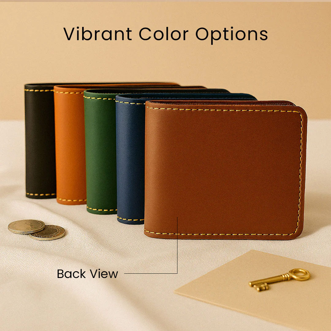 Personalized Classic Leather Wallet – Vibrant Colors | Love Craft Gifts