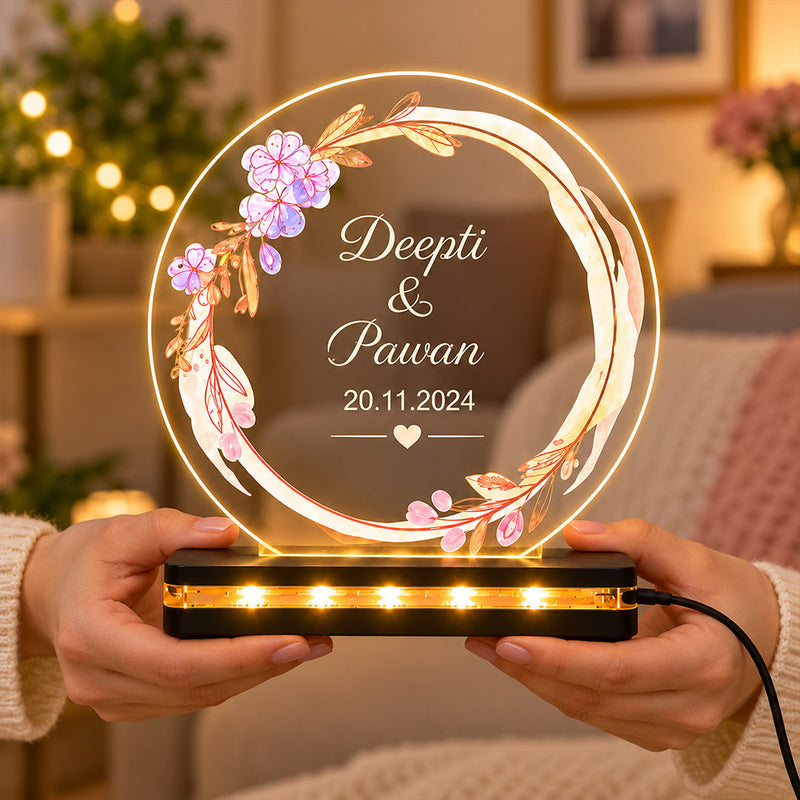 Personalized Couple LED Acrylic Lamp 6x8″ | Love Craft Gifts™