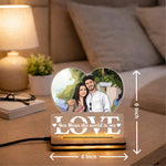 Personalized Couple LED Acrylic Lamp | Custom Cartoon Photo Night Light for Anniversary & Wedding Gift | Love Craft Gifts™