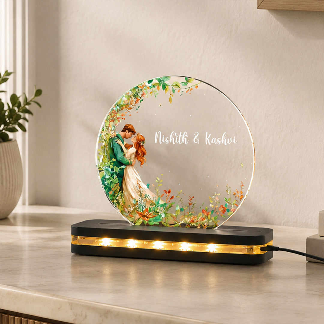 Personalized Couple Name LED Lamp 6×8 Inch | Romantic Wedding & Anniversary Gift