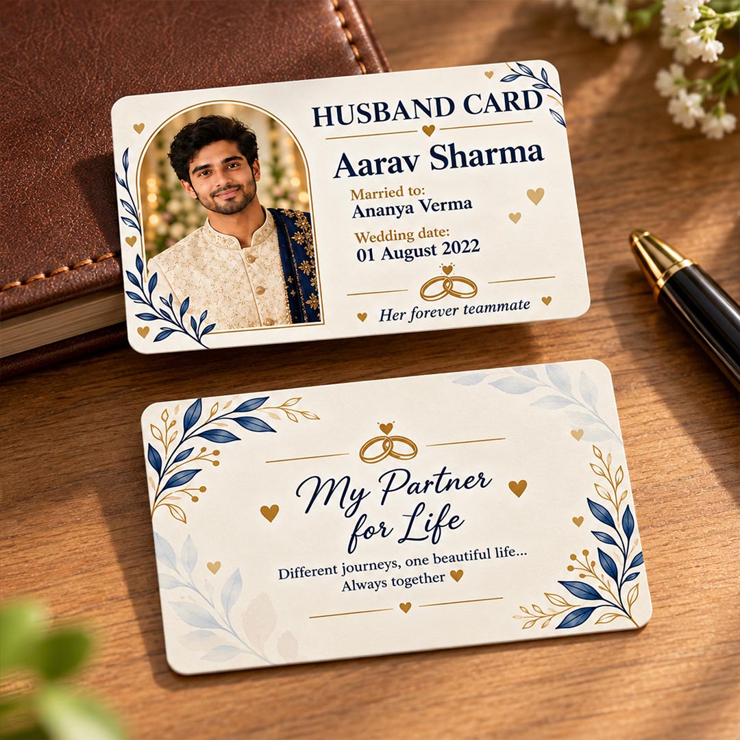 Personalized Couple Photo Cards with Marriage Date | Love Craft Gifts™