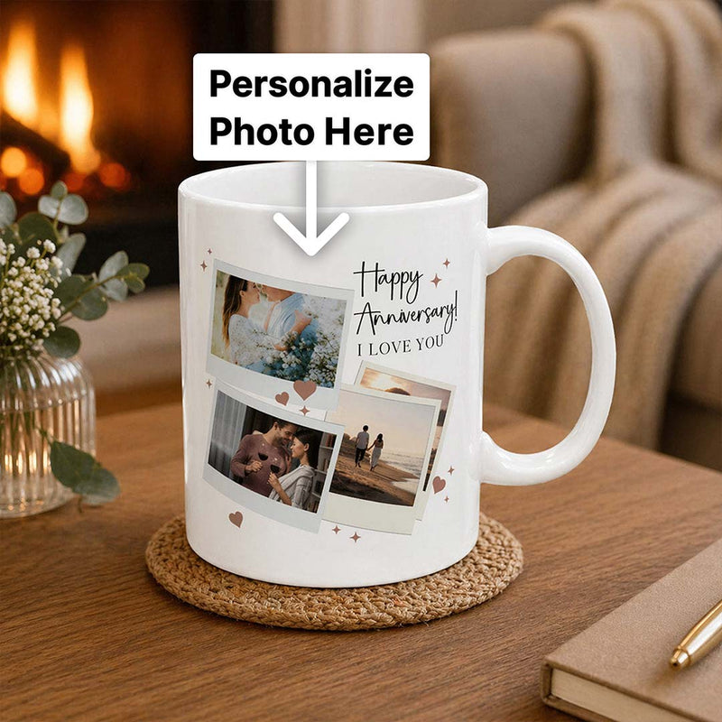 Personalized Couple Photo Mug | Romantic 3-Photo Anniversary Keepsake | Love Craft Gifts™