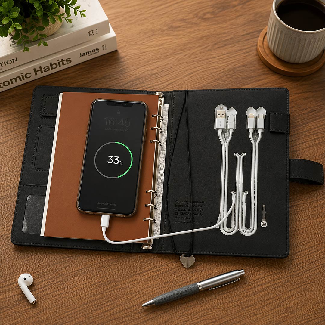 Personalized Executive Gift Set | Custom Name Diary with Mobile Holder & Metal Pen | Love Craft Gifts™