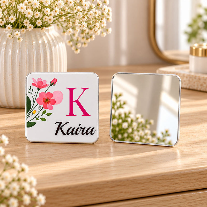 Personalized Floral Compact Mirror | Love Craft Gifts™