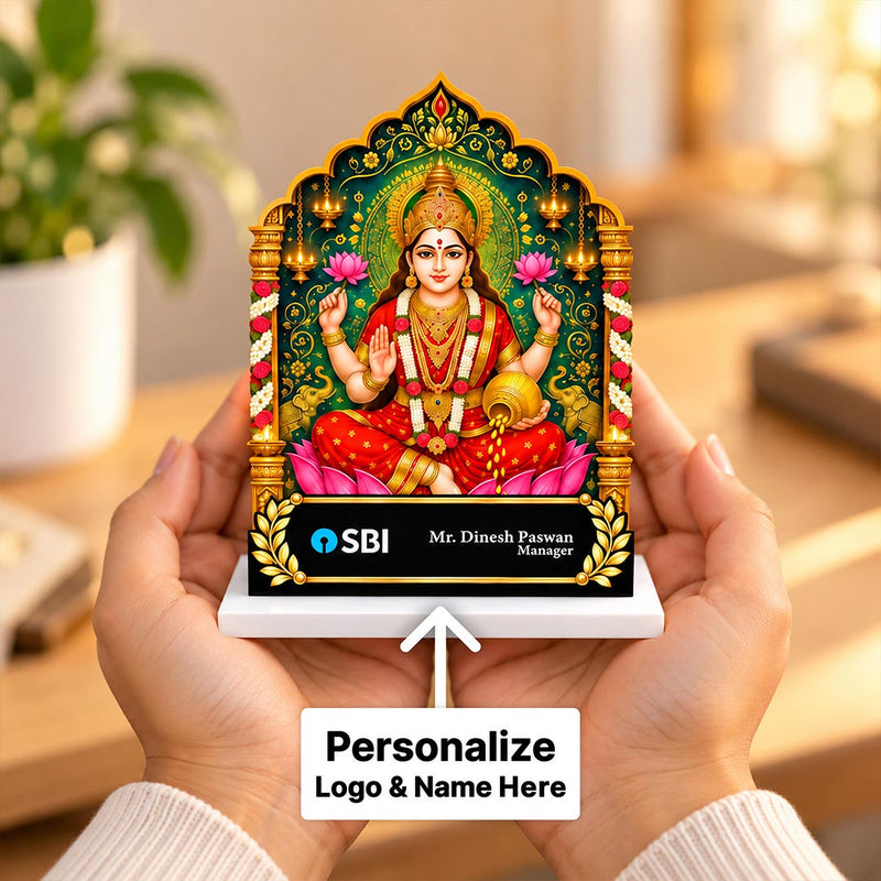Personalized Goddess Lakshmi Table Stand 5x6" | Diwali Corporate Gift | Love Craft Gifts™