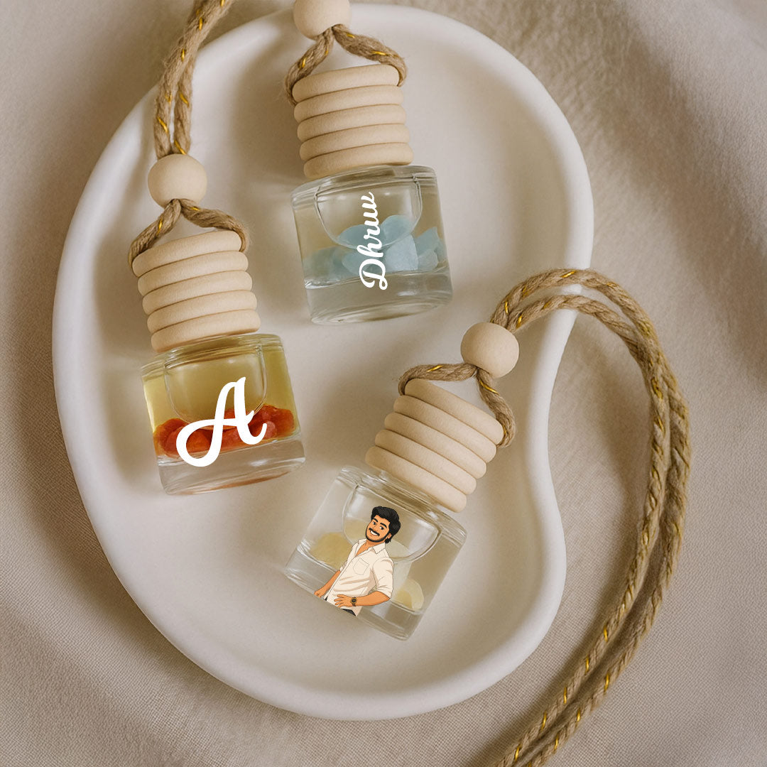 Personalized Hanging Car Perfume Bottle | Car Perfume | Love Craft Gifts