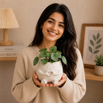 Personalized Heart Plant Buddy Pot | Cute Custom Name Character Planter for Boyfriend, Girlfriend & Couples